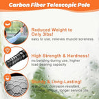 24FT Carbon Fiber Window Washing Kit with Extension Pole Outdoor - Image 2