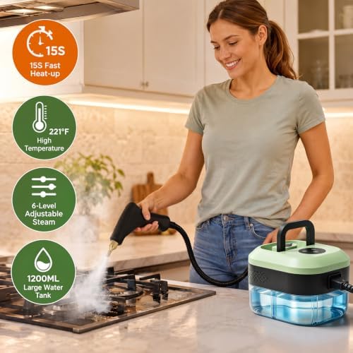 Handheld Steam Cleaner 1500W, 6-Level Adjustable - Image 3