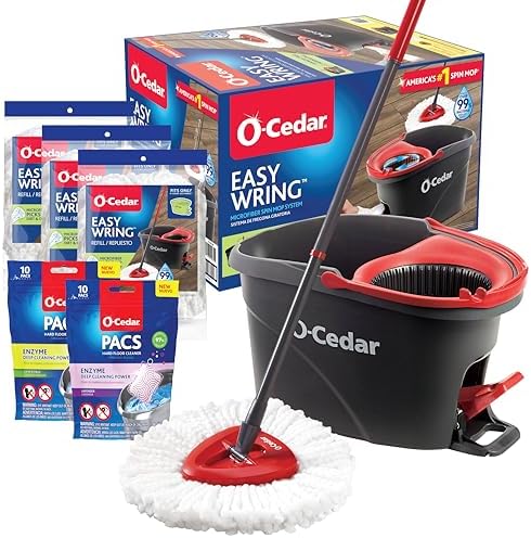 O-Cedar System Easy Wring Spin Mop & Bucket with 3 Extra Refills with Citrus and Lavender Pacs (Variety Pack) by Unknown