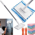 Quick Grip Mini Mop, Zero Touch MiniMop, Disposable Clip Mopstick Reusable Cloths, Retractable Gap Dust Cleaner Flat Mops with Locking Head & Sweeping Cloths (1*mop+10*Cloth) by Unknown