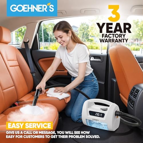   Handheld Steam Cleaner for Home, 230°F/3.5Bar High Pressure Hand held Steam Cleaner for Car Detailing with 13ft Cord, 30s Heats Portable Steamer for Cleaning Grout Tile - Image 6