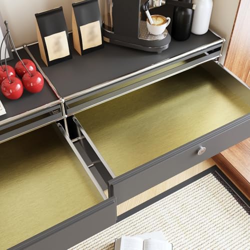 CRE8TIVE Champagne Olive Gold Stainless Steel Contact Paper for Appliances Kitchen Wallpaper Peel and Stick Waterproof 12"x80" Heat Resistant Metallic Wallpaper for Dishwasher Refrigerator Vinyl Wrap - Image 4