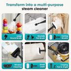 OLIXIS 10-in-1 Steam Mop, 1550W Detachable Handheld Steam Cleaner for Floor Cleaning, 16.4FT Cord, 2 Washable Pads, Multi-Purpose Floor Steamer for Hardwood, Carpet, Tile, Grout, Windows, White Green - Image 5