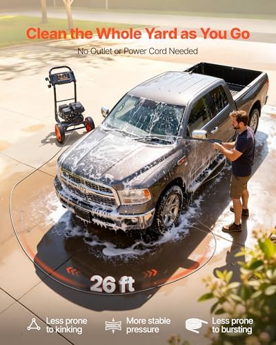 VEVOR Gas Pressure Washer 2900 PSI and 1.85 Max GPM, Upgrade Aluminum Pump with Spray Gun and Wand, 4 Nozzle Set, Low Profile Power Washer for Cars, Fences, Driveways, Homes, Patios, Furniture - Image 5