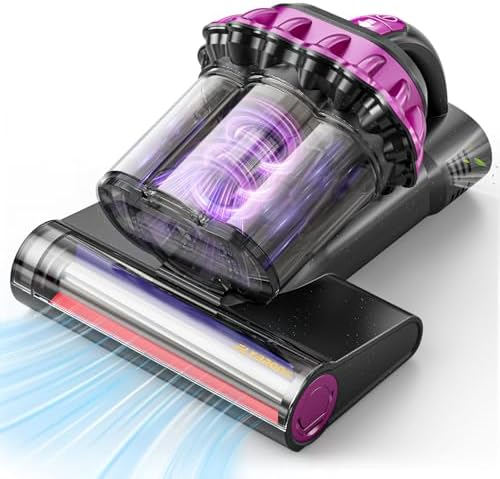 Mattress Vacuum Cleaner 550W 18KPa Bed Vacuum Cleaner with Smart Dust Sensor, UV-C Light, 149°F Heat, HEPA Filter, Handheld for Bed Sofa Couch by FLYBROOM