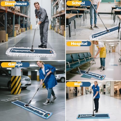42" Commercial Dust Mop for Floor Cleaning, Heavy Duty Industrial Mop - Image 6