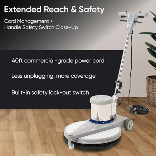 17in Floor Scrubber & Floor Cleaning Machine, Heavy-Duty Buffer,A148 - Image 7