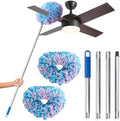 DRQ Ceiling Fan Cleaner Duster, 13-48 in Extension Pole, Blue Pink, 2 Pack by DRQ