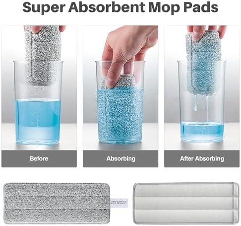 JOYMOOP Wall Mop and Bucket Set, Hands-Free Flat Floor Mop with 3 Washable Microfiber Pads, Wet and Dry Use, Ideal for Home and Commercial Floor Cleaning - Image 5