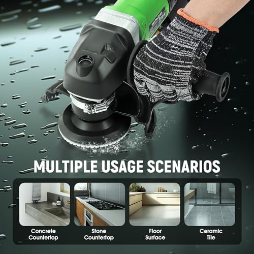 Antstone Wet Polisher 800W 6 Variable Speed 4'' Electric Granite Polisher Grinder Buffer with 7 Diamond Polishing Pads Wet Stone Polisher Concrete Polisher for Granite Marble Concrete Stone Tile - Image 4