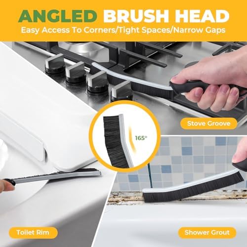 KMOSENIA Crevice Cleaning Brush, 5 Pack Hard Bristle Grout Brush - Image 3