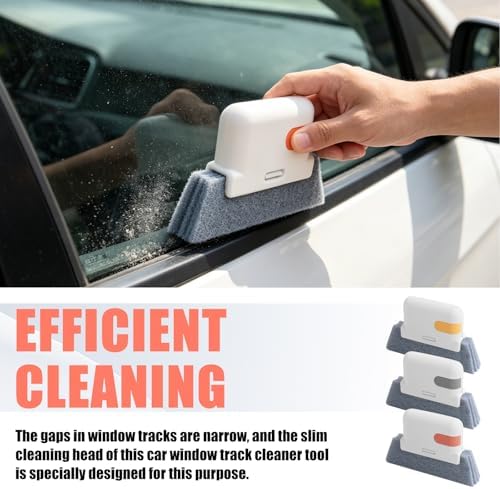 3PCS Magic Window Track Cleaner,2-in-1 Car Window Sill Cleaner Tool - Image 3