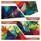 6 Pcs Fluorescent Light Covers for Ceiling Lights abstract stained glass features an intricate arrangement Magnetic Decorative Shade Filters 4x2 ft for Classroom Office Hospital Decor - Image 4