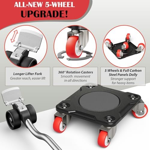 ONEON Heavy Duty Furniture Movers with Wheels & Lifter (5 SGL Wheels) - Image 2