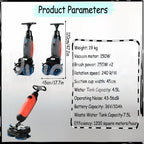 17" Commercial Floor Scrubber, 17" Floor Machine,43cm Dual-Brush Walk-Behind Machine Portable Commercial Floor Scrubber,Rotary Double Brushes, for Home, Office & Bathroom Gray - Image 7