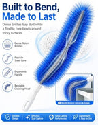 Bendable Microfiber Head Reusable Dust Remover Washable Fan Cleaner Brush Multi Purpose High Ceiling Long Damp Duster for Electric Fans Air Conditioning, Home Car Vents Blind Kit Tool - Image 5