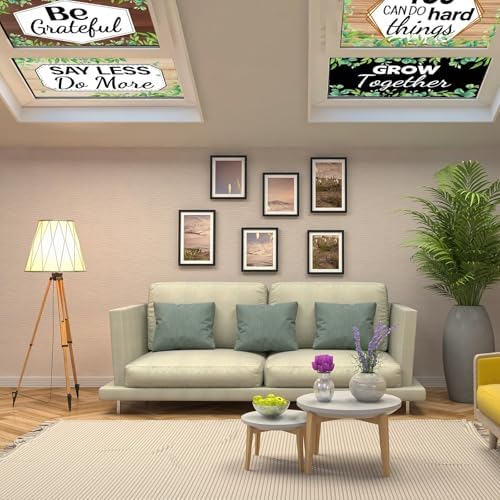 8 Pcs Fluorescent Light Covers with 80 Magnets Decorative for Classroom Ceiling Light 4 x 2 Feet Magnetic Light Covers Filter Easy Install for Office Hospitals & Home Drop Ceiling Supplies (Farmhouse) - Image 6