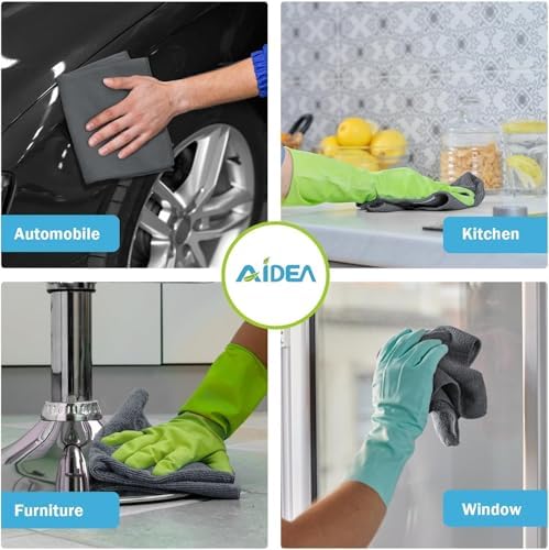 AIDEA Microfiber Cleaning Cloth Grey 20PK, Microfiber Towels 11.5"×11.5" - Image 4