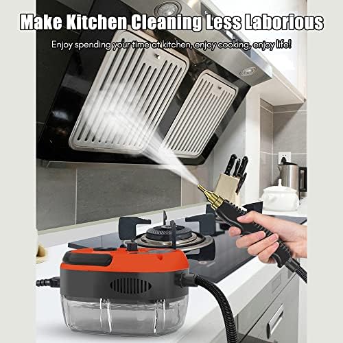 2500W Handheld Steam Cleaner High Temperature Pressurized Steam Cleaning Machine Portable Car Steamer with Brush Heads (Red) - Image 2