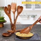 Wooden Spoons for Cooking,8PCS Natural Acacia Wood Utensil Set - Image 5