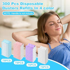 Mimorou 300 Pcs Disposable Duster Refills, Microfiber 180° Unscented - Image 2