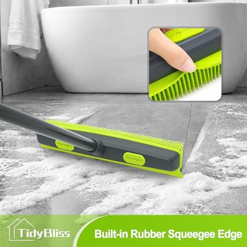 TidyBliss Pet Hair Removal Rubber Broom with Silicone Squeegee (Green) - Image 3