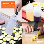 Flat Top Griddle Accessories for Blackstone and Camp Chef Griddle - 9 Pieces Set with Griddle Cleaning Kit and Carry Bag! Metal Spatula, Scraper for Hibachi and Teppanyaki Grill - Image 6