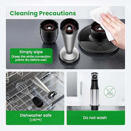 Turelar Immersion Blender Handheld Corded, 1100W 5 in 1 Hand Blender Set - Image 5