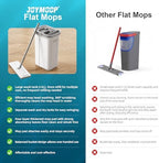 JOYMOOP Flat Mop and Bucket System, Microfiber Mop for Floor Cleaning, White, Suitable for Hardwood, Tile, Laminate and Vinyl Floors, 50" Mop with 1 Microfiber Pad - Image 6