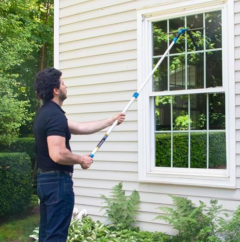 Unger Professional Connect and Clean 18” Grip Swivel Window, Glass Squeegee, and 8’ Pole, 180-Degree Pivoting Handle with Lock, Cleaning Supplies for Streak-Free Results - Image 2