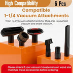 6Pcs 1-1/4'' Vacuum Hose Brush and Connector Attachment Kit - Image 3
