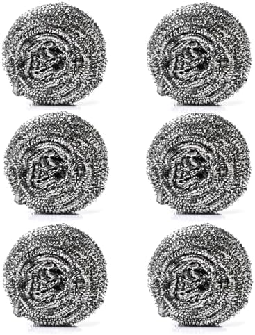 6 Pack Stainless Steel Scourers by for Dishes, Pots, Pans, and Ovens. Easy scouring for Tough Kitchen Cleaning by Unknown