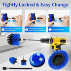 10 Pcs Drill Brush Attachment Set, Drill Scrubber Brush Kit, Drill Cleaning Brush, Scrub Brush for Grout Floor Tub Shower Bathtub Tile Sink Toilet Bathroom Kitchen Car Blue - Image 4