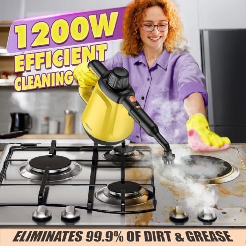 Handheld Steam Cleaner, Pressurized Steam Cleaner for Home Deep Cleaning, High-Temperature Portable Steamer Removes Grease, Grout, Dirt and Stains on Tile, Kitchen, Bathroom, Furniture & Car Interior - Image 3