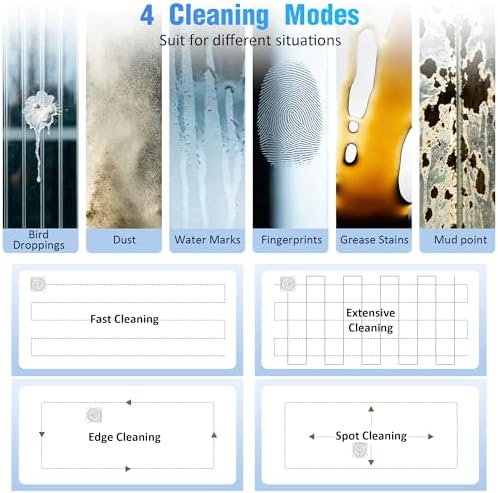 Window Cleaner Robot with 4 Cleaning Modes, 8000Pa Suction Remote Control - Image 4