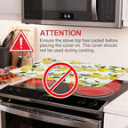 Lemon Blossom Stove Top Cover for Electric Stove, Lemon Fruit Covers for Electric Stove, Rubber Dish Drying Mat, Glass Cooktop Covers, Flat RV Range top Mats, 28"x20" - Image 3