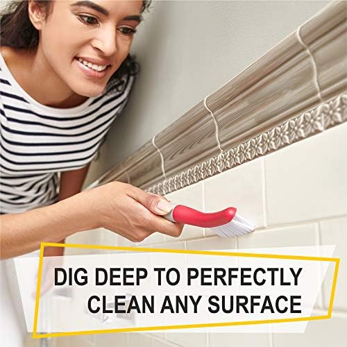 Scrub Brush Set of 3pcs - Cleaning Shower Scrubber with Ergonomic Handle and Durable Bristles - Grout Cleaner Brush - Scrub Brushes for Cleaning Bathroom, Shower, Tile, Kitchen, Floor, Bathtub, Floor - Image 5