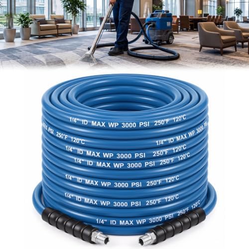 1 Pcs 1/4" X 150' Blue Carpet Cleaning Solution Hose, Regular by Innconee
