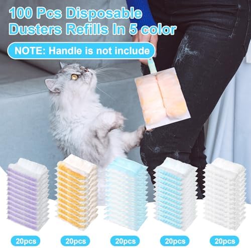 Mimorou 100 Pcs Disposable Dusters Refills Bulk for Cleaning (Fresh Colors) - Image 2