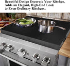 Stainless Steel Gas Stove Top Cover, Noodle Board Cooktop Cover, Kitchen Organizer for Gas and Electric Stove Range Expanding Kitchen Space, Large Size 36"x 23.6"x3", Black - Image 6