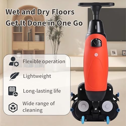Commercial Floor Washer, Electric Walk Behind Scrubber, 17” Cleaning Width, Floor Cleaner for Kitchens, Schools, Supermarkets, Hotels, and Factories - Image 4