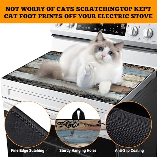 Multi-Design Stove Top Cover for Glass/Electric Stoves - 3-in-1 Heat-Resistant Protector Mat, Non-Slip Drying Rack 30" x 21" (Grateful) - Image 4