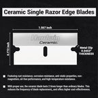 5-Pack Ceramic Scraper Blade Refills, Rust-Proof for Stickers, Paint, Grime - Image 2