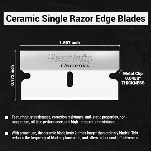 5-Pack Ceramic Scraper Blade Refills, Rust-Proof for Stickers, Paint, Grime - Image 2