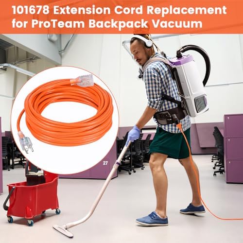 50FT 101678 Extension Cord Compatible with ProTeam Backpack Vacuums - Image 6