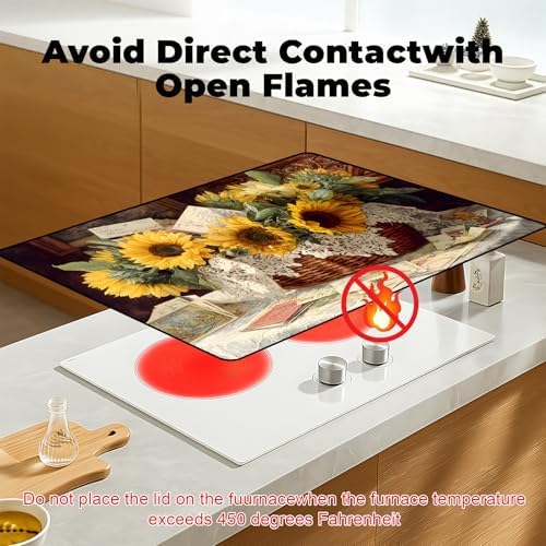 Heat-resistant Stove Top Cover - 28.5" X 20.5" Cooktop Protector Covers, Scratch-resistant Washable Pad Kitchen Countertop Mat (Sunflower, 28.5" x 20.5") - Image 3