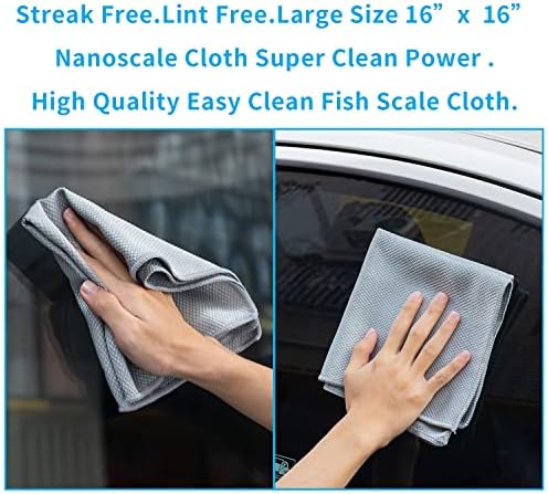 Easy Clean Fish Scale Nanoscale Cleaning Cloth,Streak Free Microfiber Glass Cleaning Cloths for Window Mirrors Windshields,Lint Free Microfiber Polishing Cleaning All-Purpose Towel Pack of 6(Purple) - Image 2
