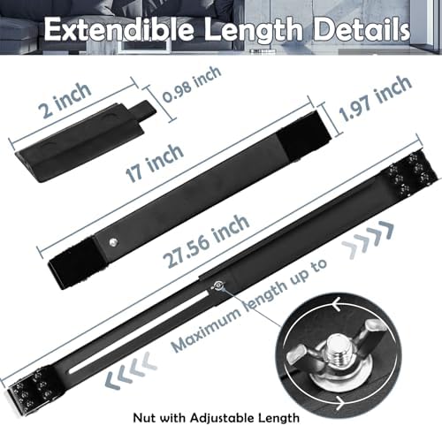 6 PCS Extendable Furniture Appliances Rollers, Mover Tools for Moving,Black - Image 3