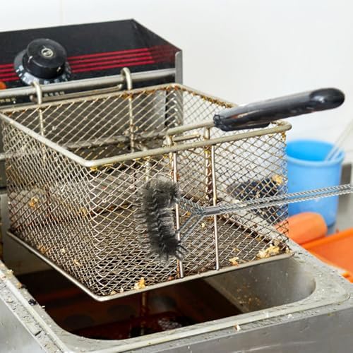 3 pcs Stainless Steel Fryer Cleaning Tools, Including L-Shaped Fryer Cleaning Brush Kitchen Fryer Cleanout Rod Long Handle Deep Fryer Basket Cleaning Brush Kitchen Restaurant Accessories - Image 7