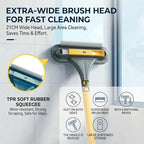 3 in 1 Window Squeegee for Home, 2-Way Brush Window Cleaning Tool with TPR Soft Rubber Squeegee for Cleaning Screens, Glass & Window Tracks - Image 4
